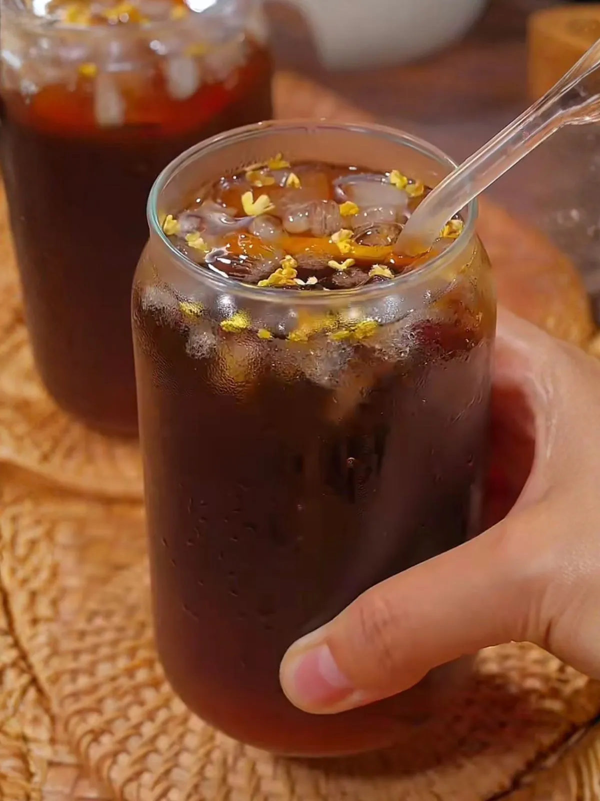 Iced osmanthus soda drink at Chang An Taste, a Chinese Restaurant in Denver