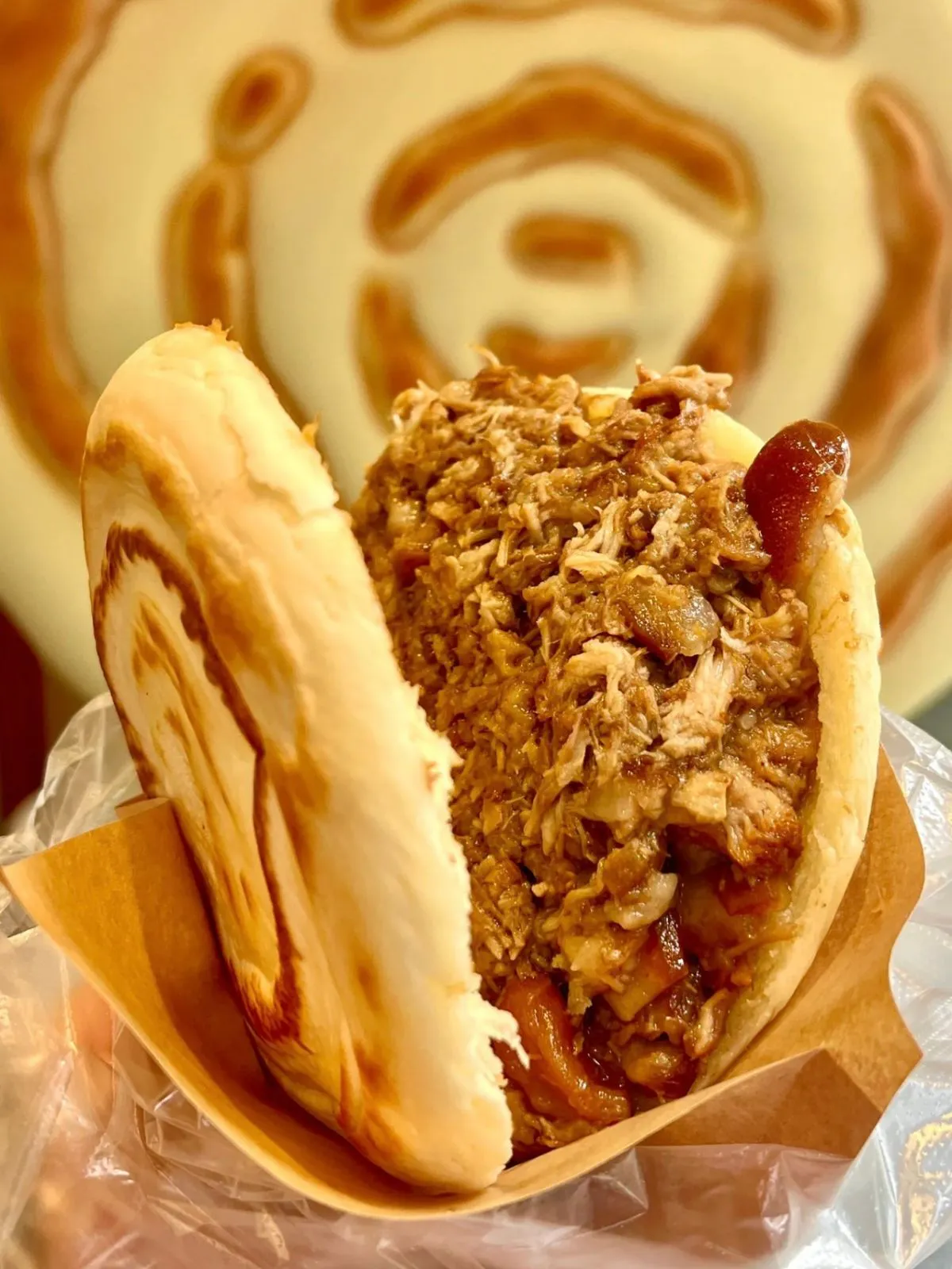 Chinese pork roujiamo sandwich at Chang An Taste, a Chinese Restaurant in Denver